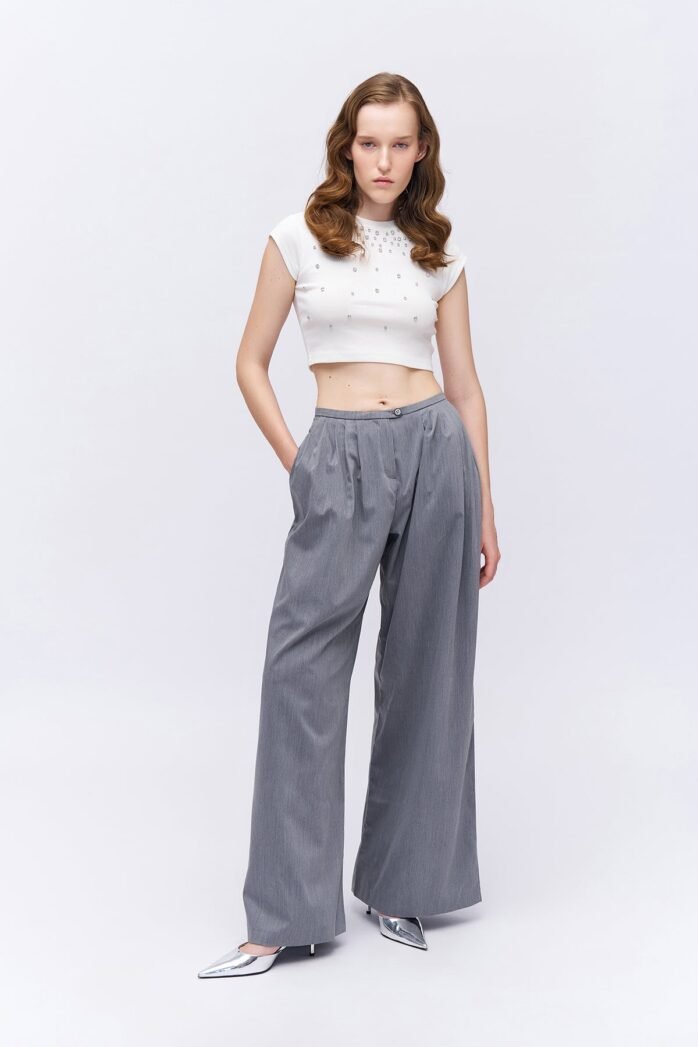 High Waist Trousers Gray