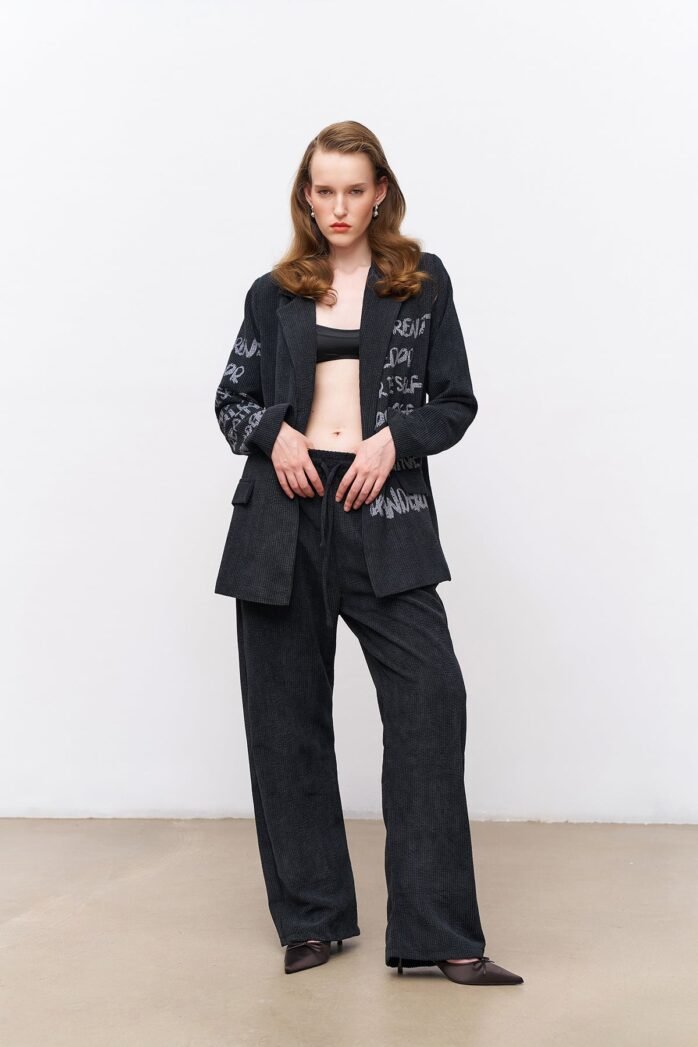 Elastic Waist Velvet Trousers - Image 5