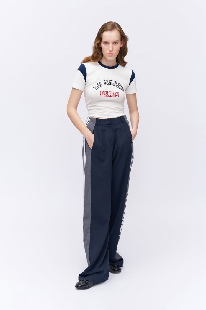 Match Detailed Striped High Waist Trousers - Image 3