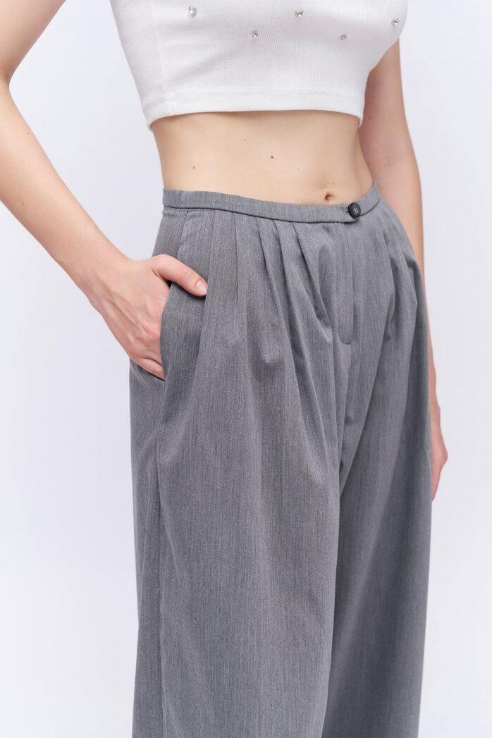 High Waist Trousers Gray - Image 3