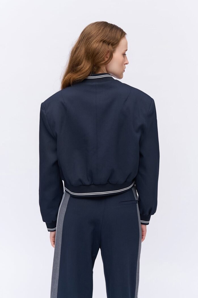 Rib Detailed Large Pocket Bomber Jacket - Image 4