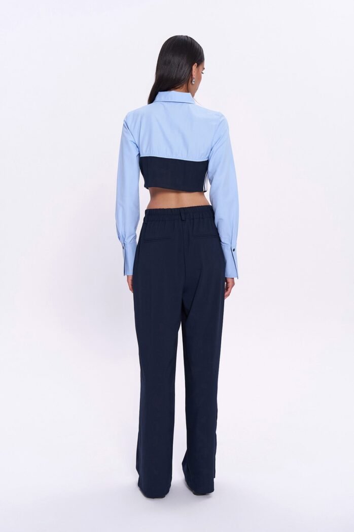 Number Embroidery Detailed High Waist Trousers - Image 5