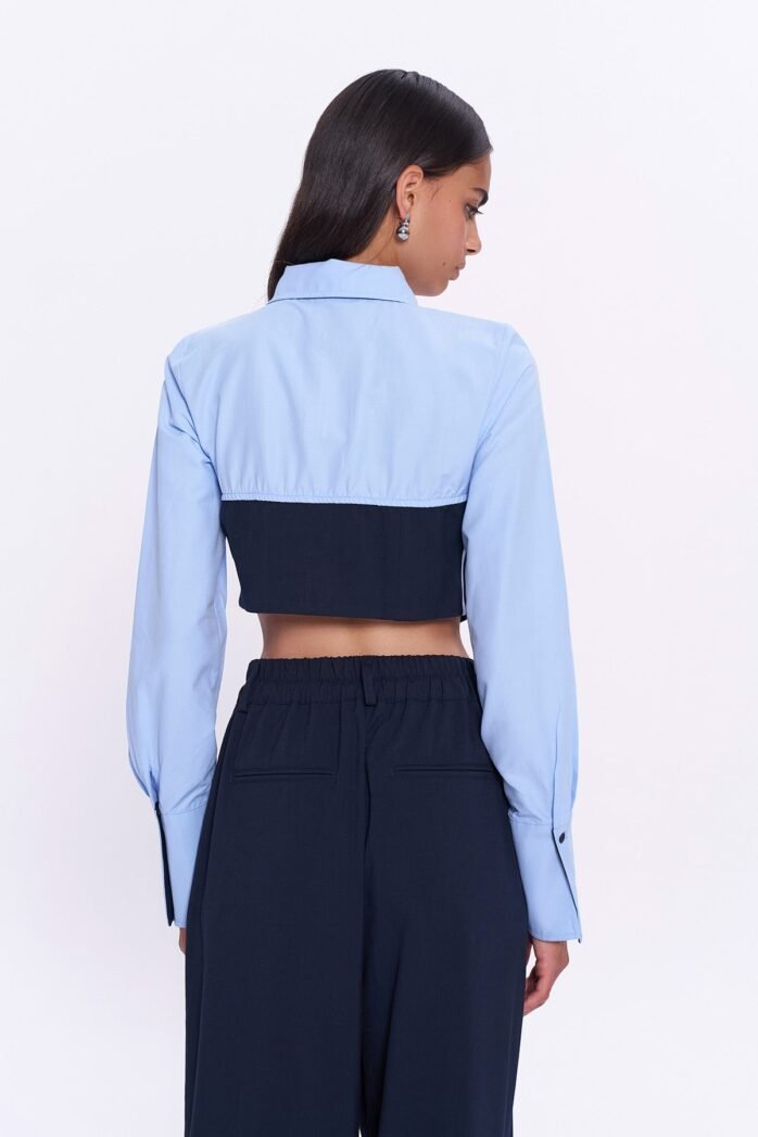 Garni Detailed Buttoned Crop Shirt - Image 6