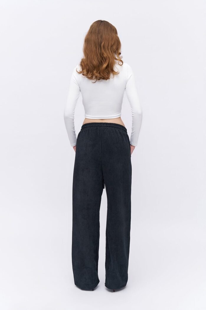 Elastic Waist Velvet Trousers - Image 4