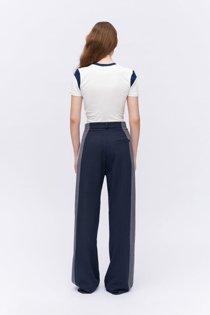 Match Detailed Striped High Waist Trousers - Image 5