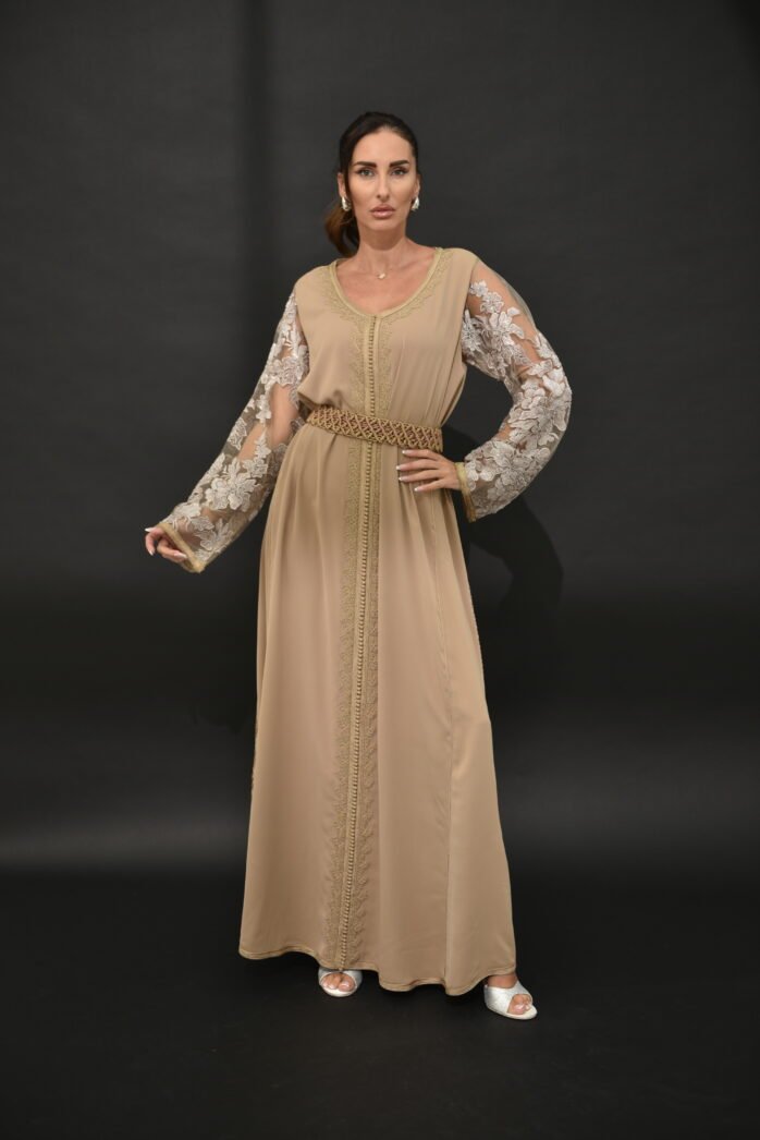 One-pieces Silk and Lace Kaftan - Image 2