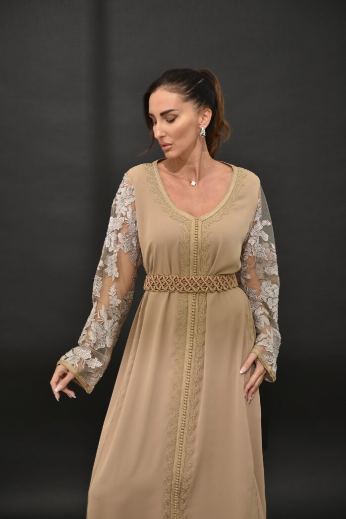 One-pieces Silk and Lace Kaftan - Image 6