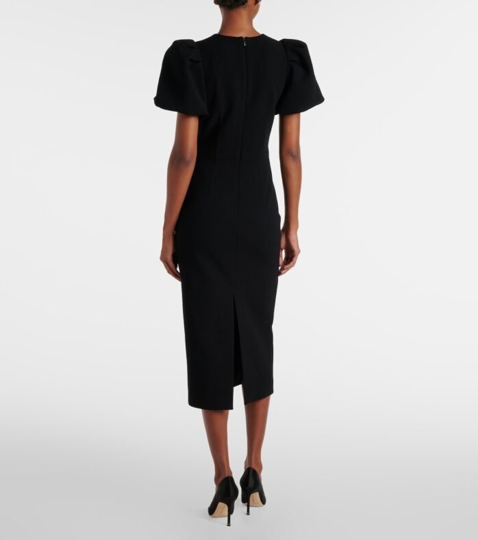 Eliana ruffled  midi dress Black - Image 3
