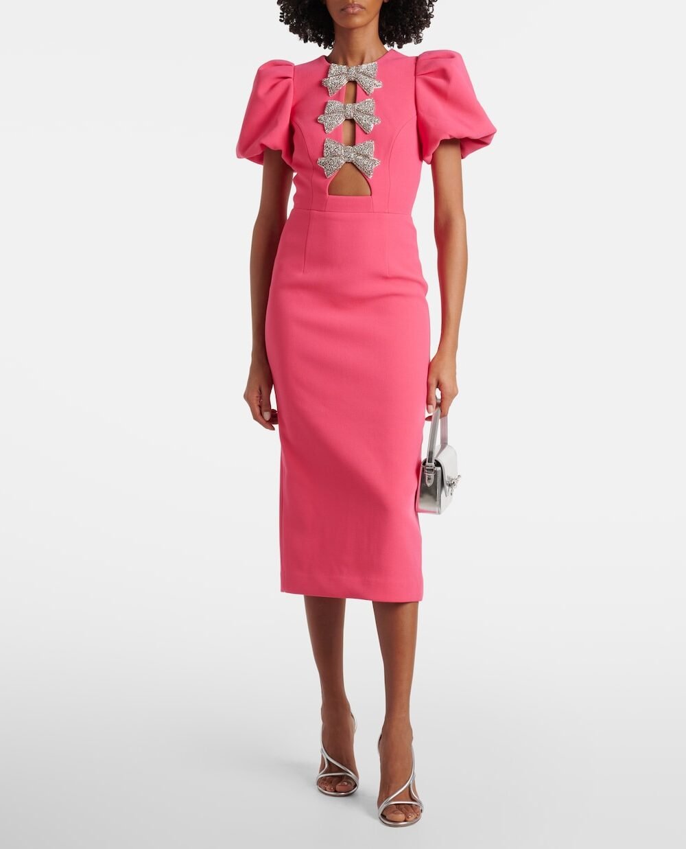 Eliana ruffled  midi dress Pink