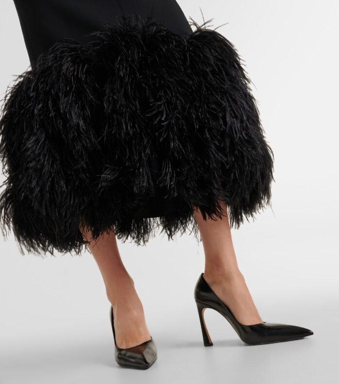 Feather-trimmed cady Black - Image 5